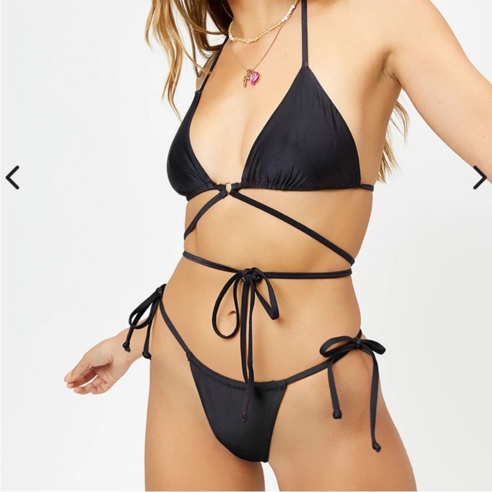 Frankie's Bikinis Black Triangle Bikini Set